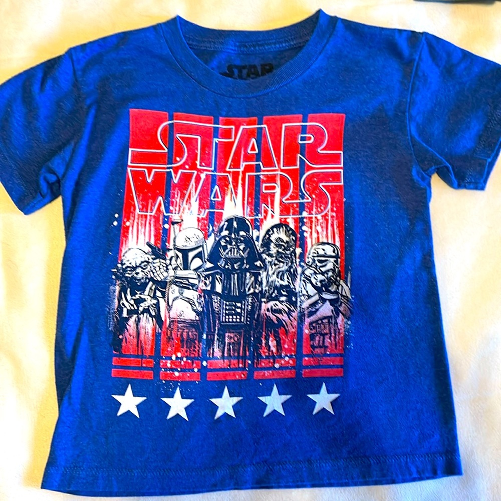 Star Wars red white and blue shirt sleeve tshirt size 6